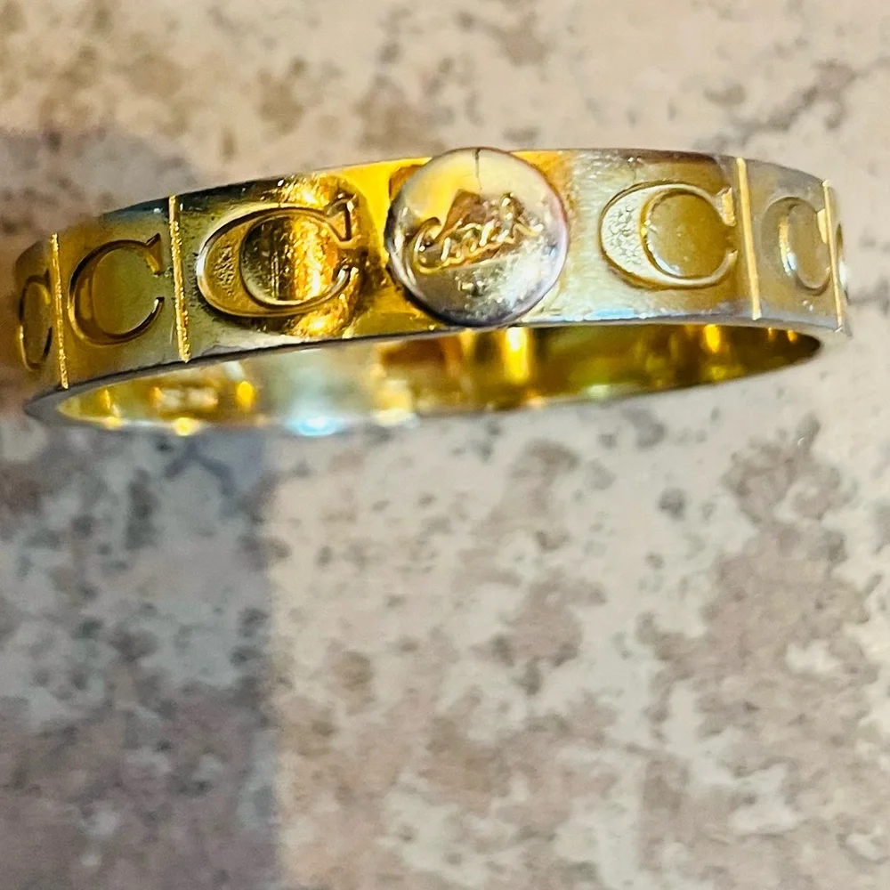 Coach C Signature Hinged Bangle Bracelet